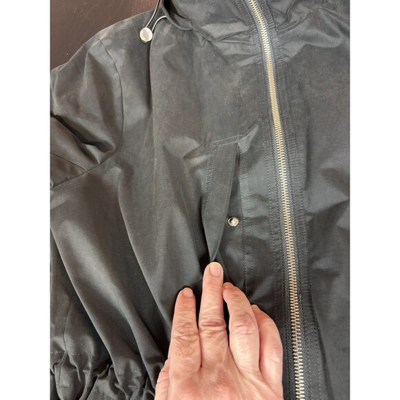 Soia & Koi Revolve Utility Jacket Anorak Black Size XL Hooded Pockets Rain Coat - Picture 12 of 16